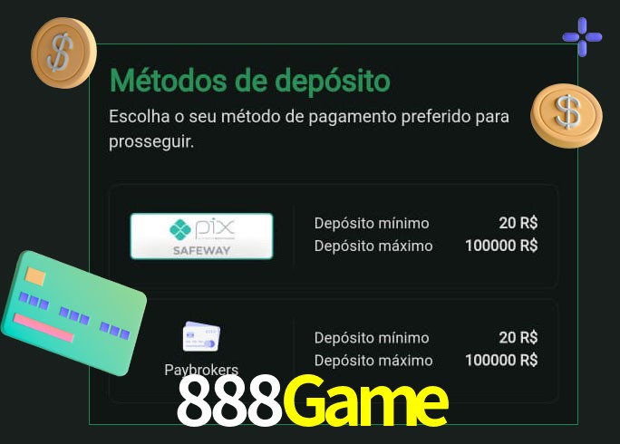 O cassino 888Game oferece uma grande variedade de métodos de pagamento